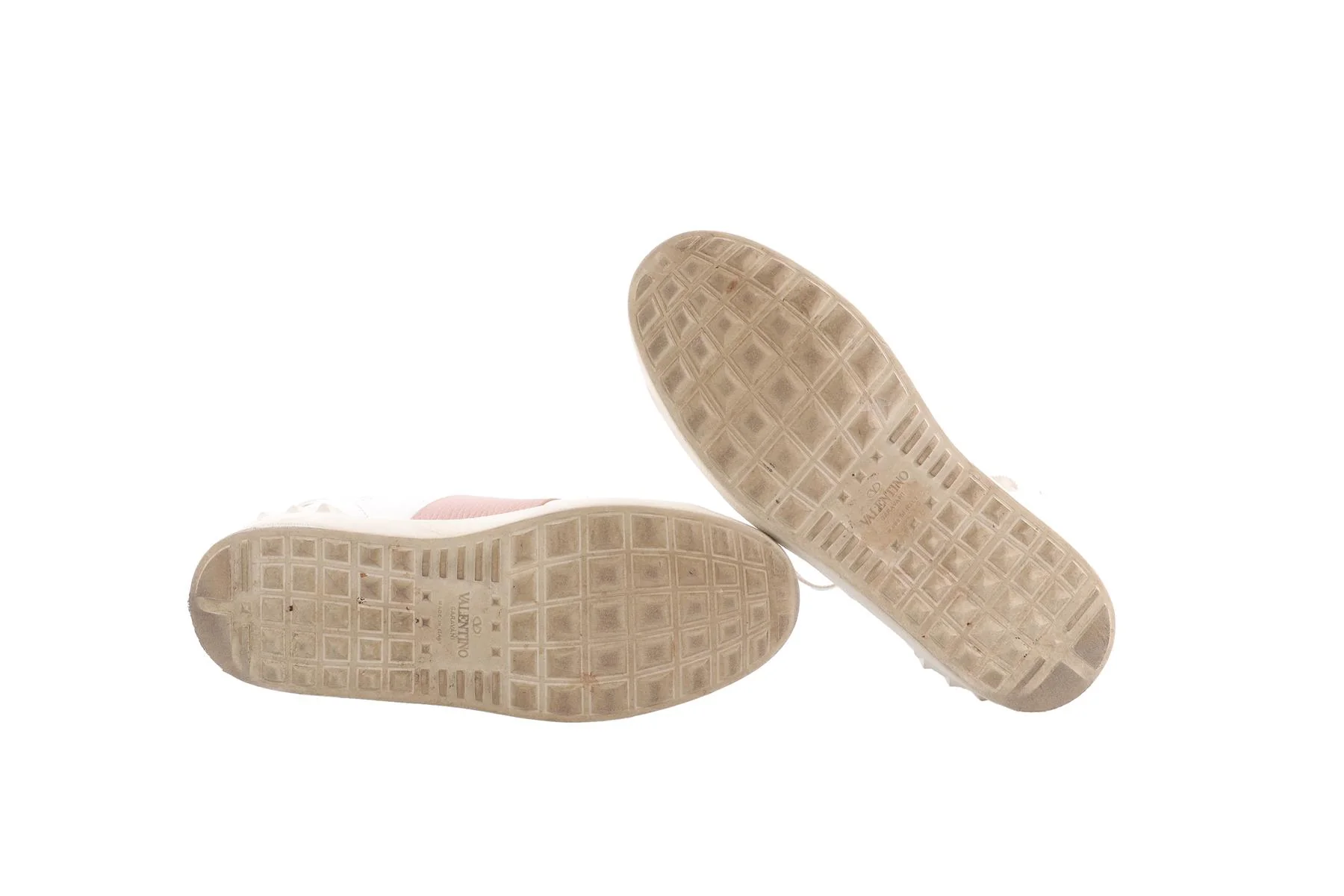 VALENTINO GARAVANI WHITE OPEN LEATHER SNEAKERS EU 38 - Image 6