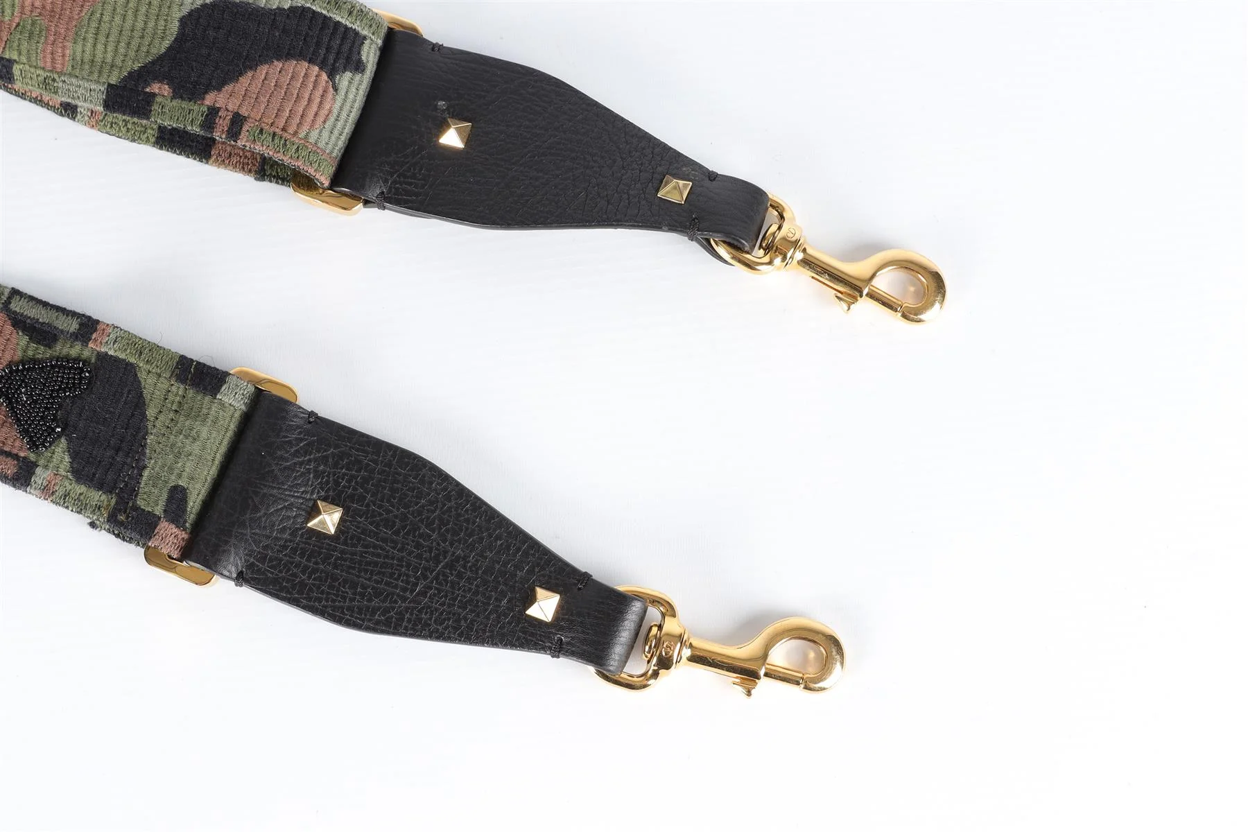 VALENTINO GREEN CANVAS AND LEATHER BAG STRAP - Image 5