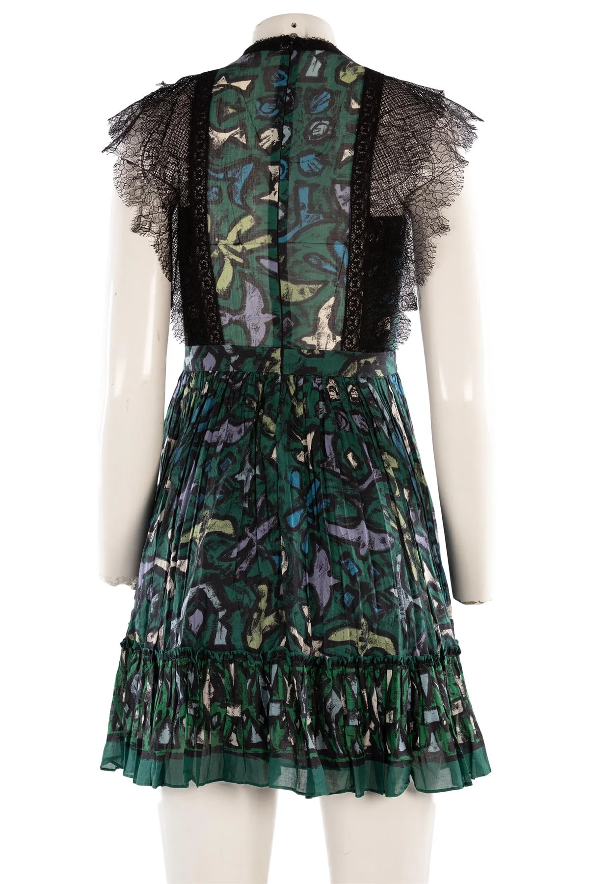 VALENTINO GREEN COTTON MINI DRESS IT 38 UK 6 - Image 4