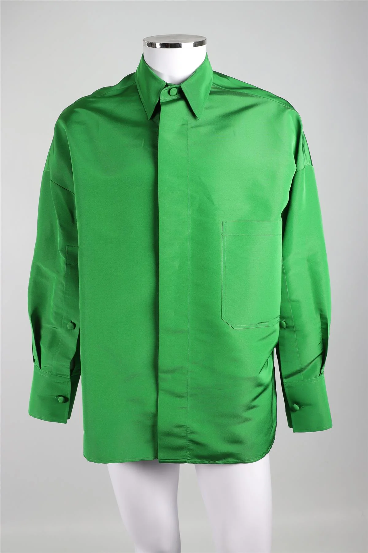 VALENTINO GREEN MEN'S SILK SHIRT IT 48 UK 38 - Image 2
