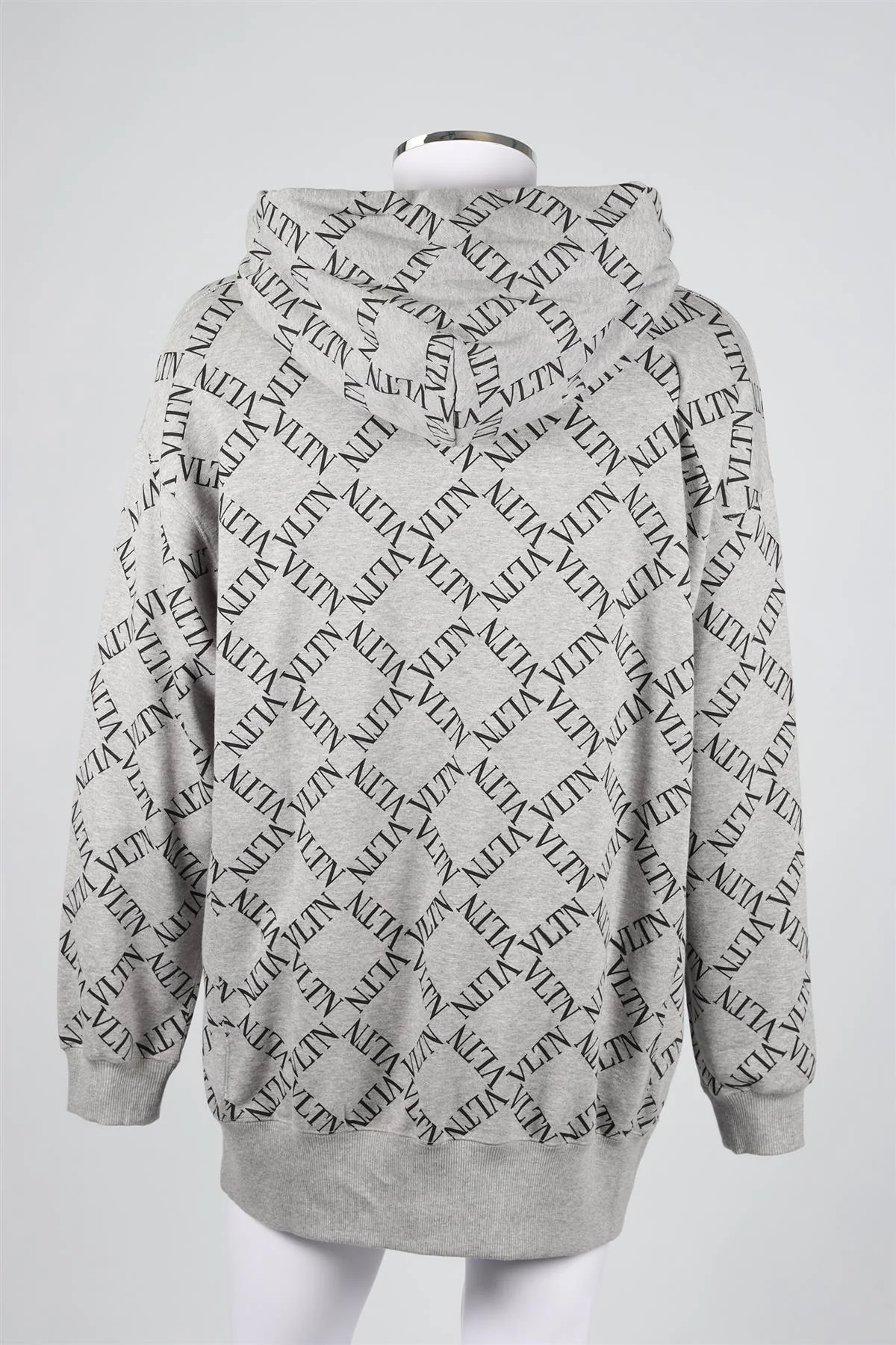 VALENTINO GREY MEN'S COTTON BLEND HOODIE MEDIUM - Image 4
