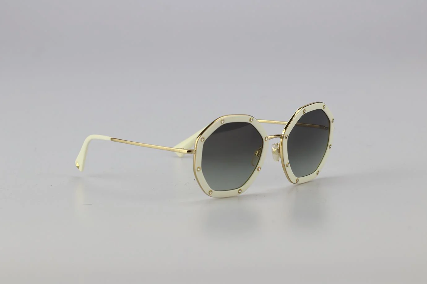 VALENTINO HEXAGON FRAME ACETATE AND GOLD TONE SUNGLASSES - Image 2