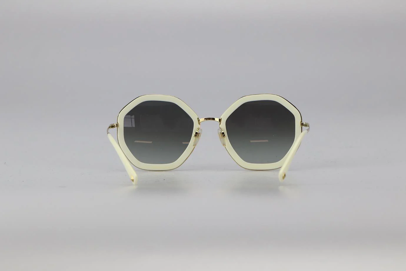 VALENTINO HEXAGON FRAME ACETATE AND GOLD TONE SUNGLASSES - Image 4