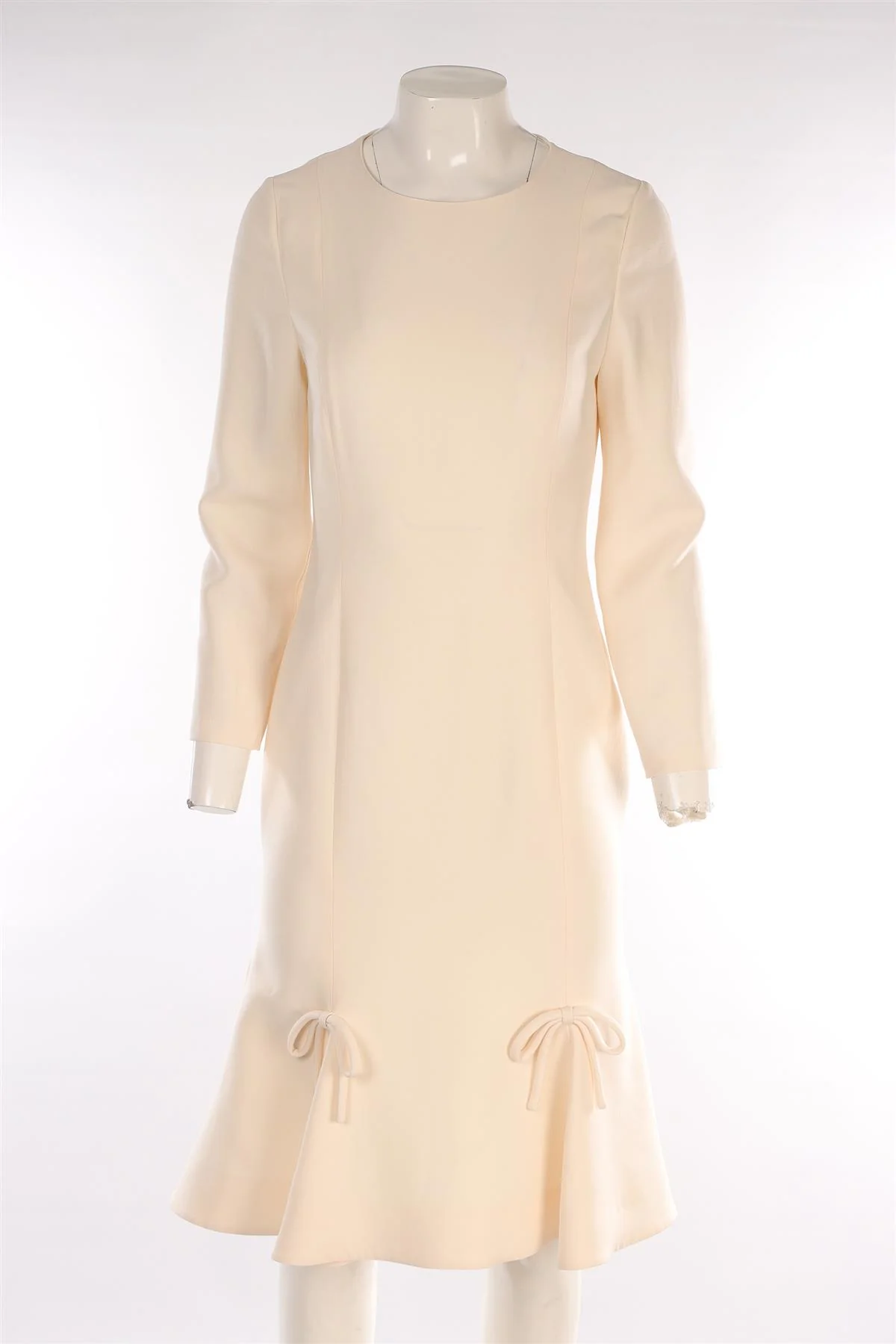 VALENTINO IVORY WOOL MIDI DRESS IT 42 UK 10 - Image 2