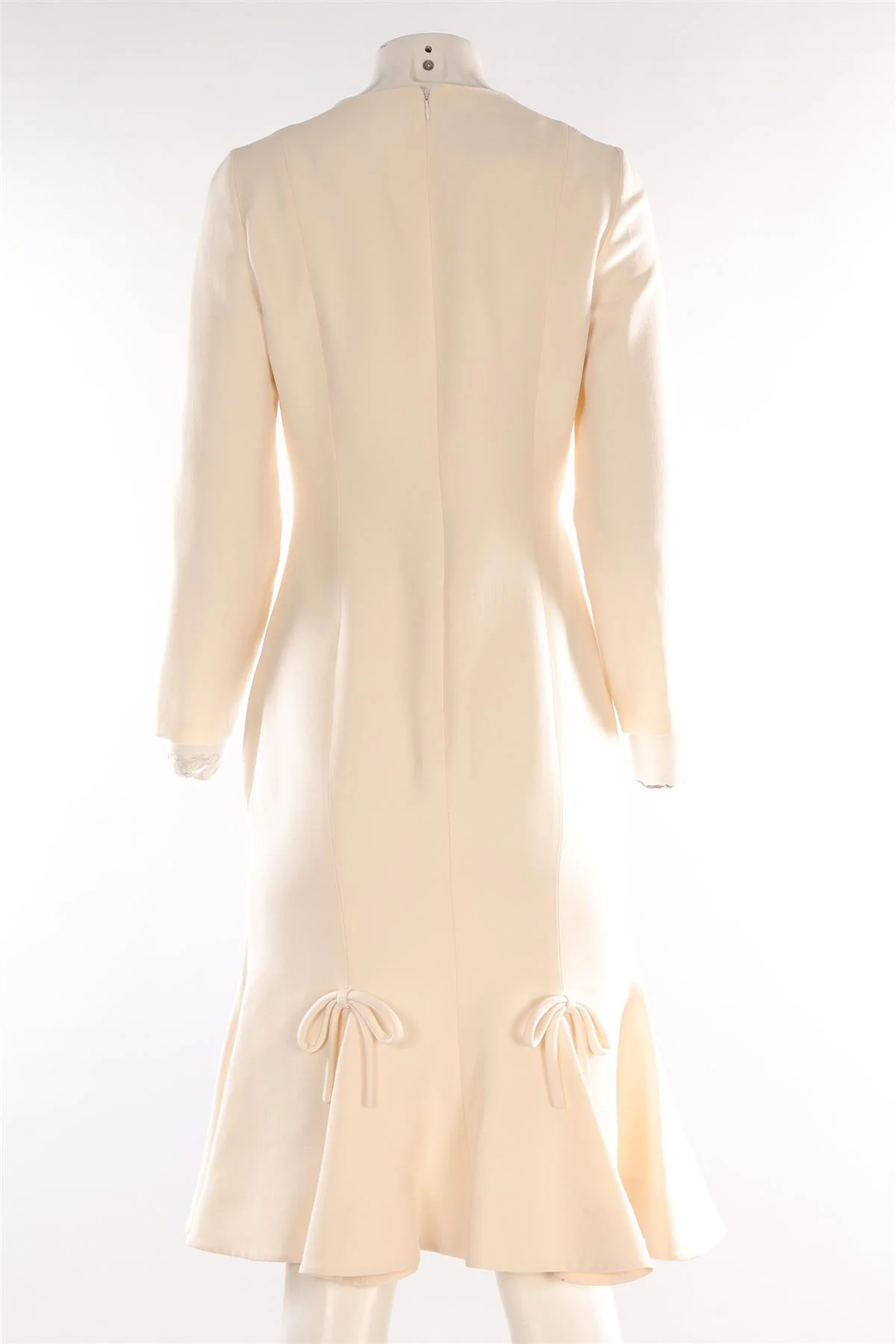 VALENTINO IVORY WOOL MIDI DRESS IT 42 UK 10 - Image 4