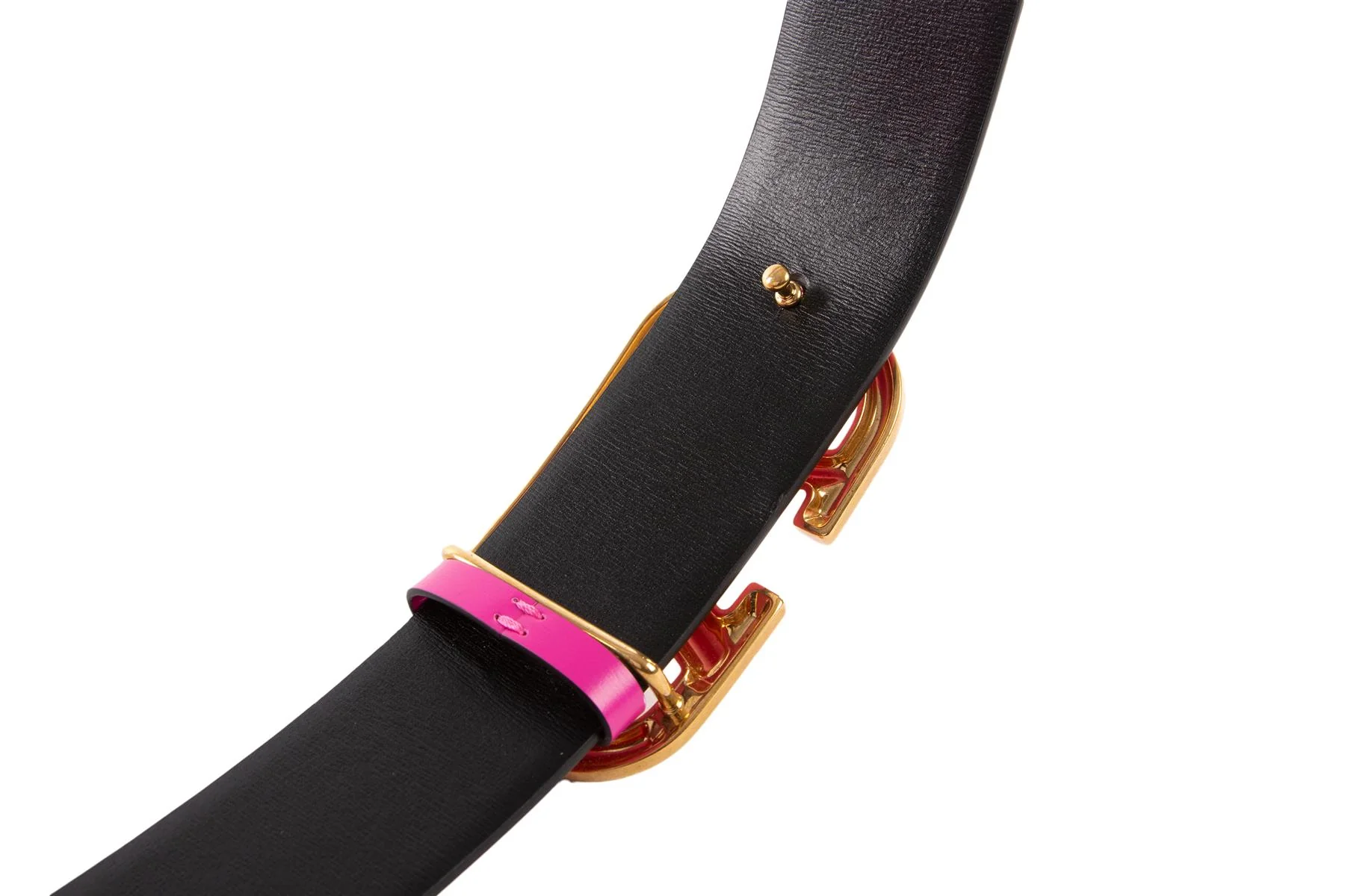 VALENTINO PINK VLOGO LEATHER WAIST BELT 90CM - Image 5