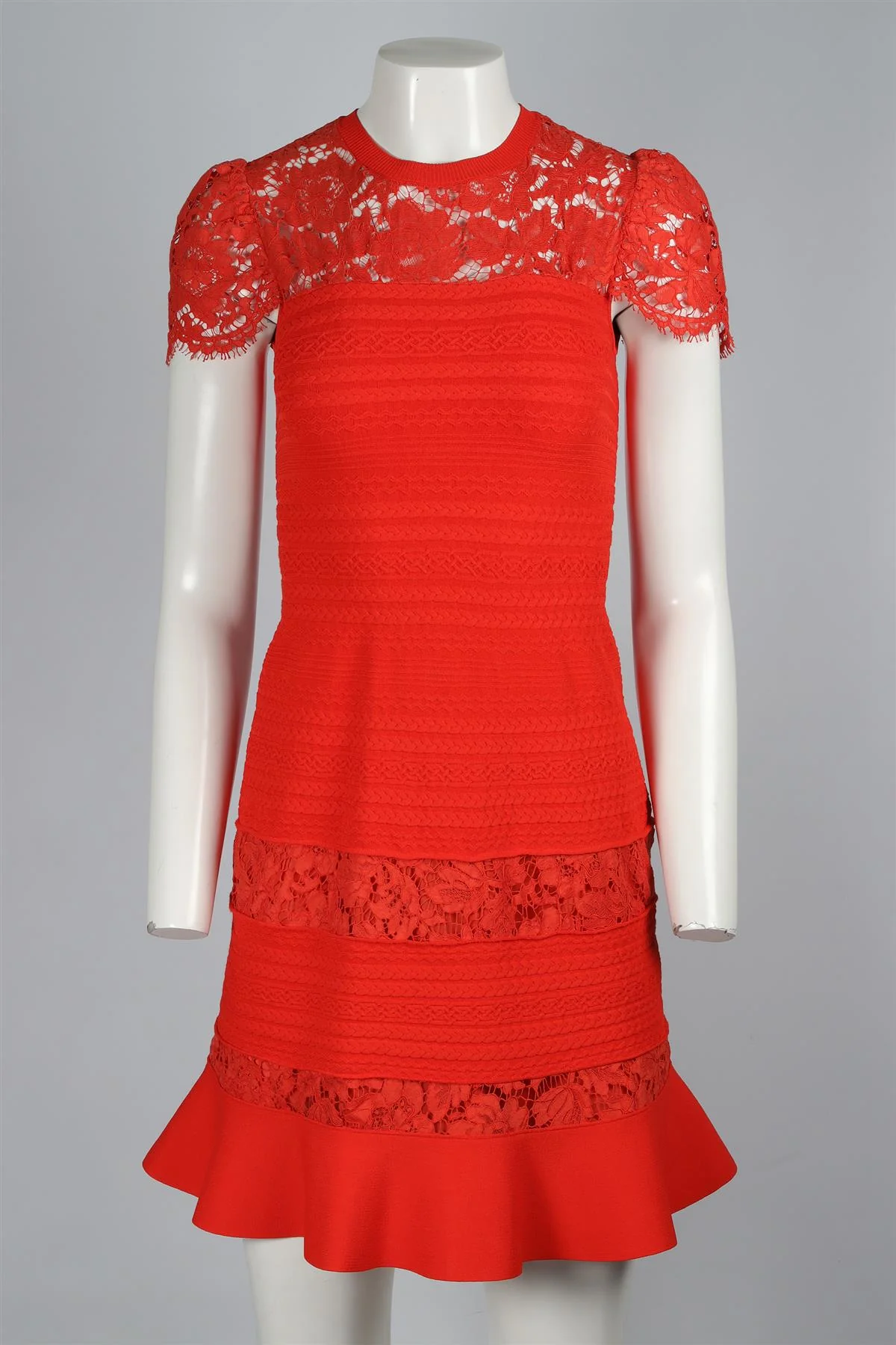 VALENTINO RED COTTON MINI DRESS SMALL - Image 2