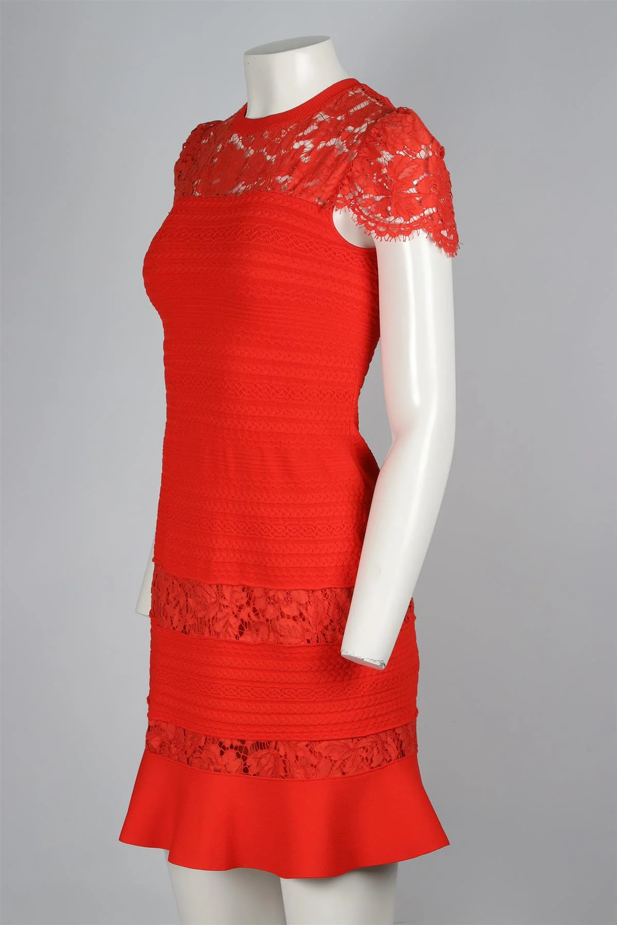 VALENTINO RED COTTON MINI DRESS SMALL - Image 3