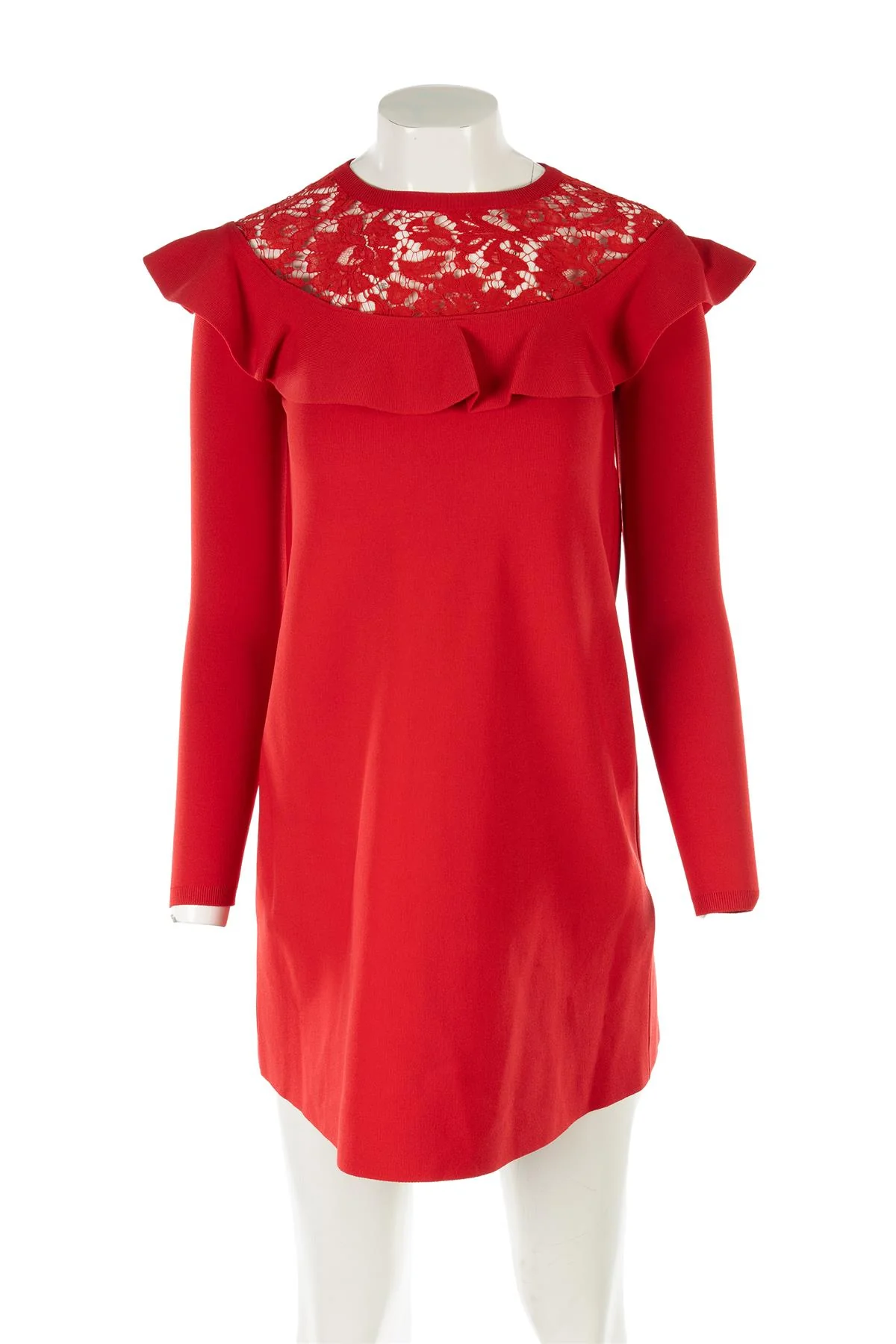VALENTINO RED KNIT MINI DRESS XSMALL - Image 2