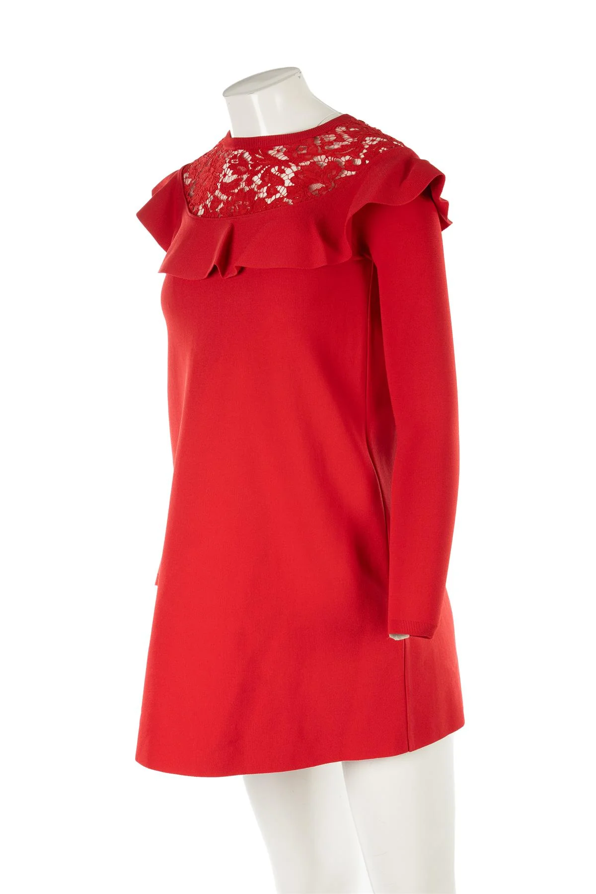 VALENTINO RED KNIT MINI DRESS XSMALL - Image 3