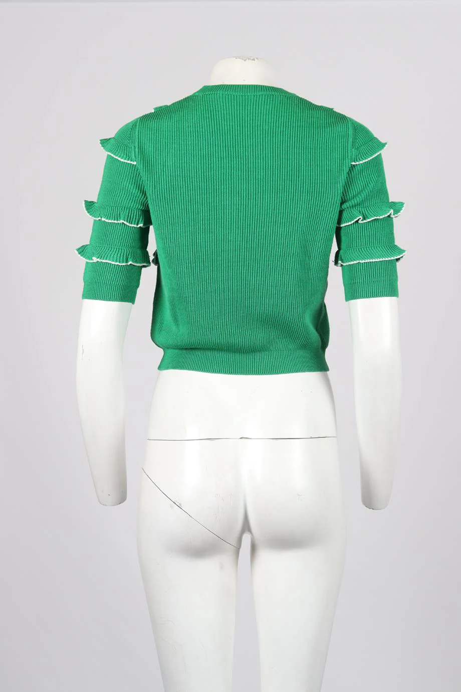 VALENTINO RUFFLED COTTON SWEATER XSMALL - Image 4