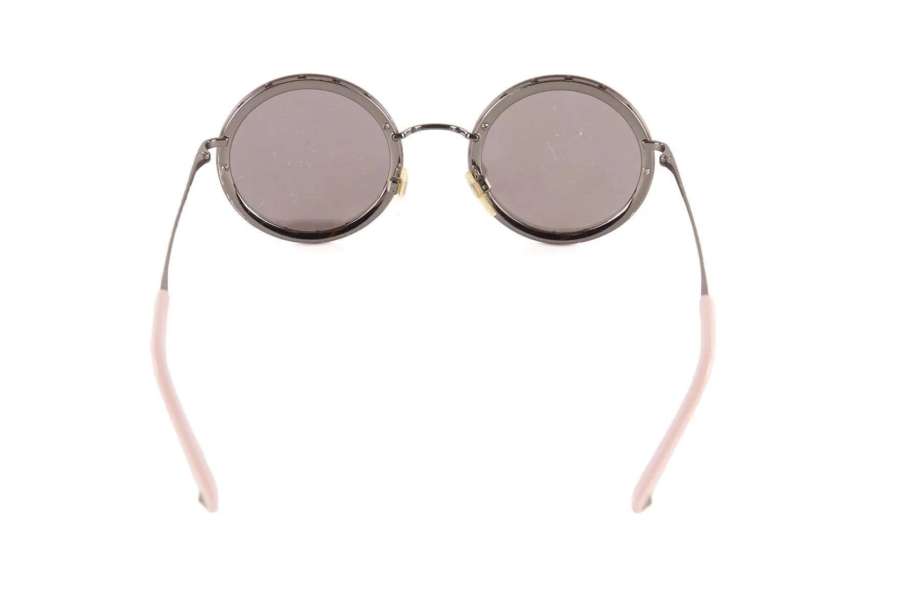 VALENTINO SILVER ROUND FRAME METAL SUNGLASSES - Image 4
