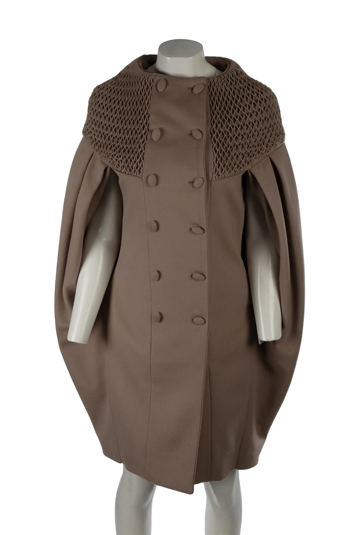 VALENTINO TAUPE 2008 WOOL CAPE US 6 UK 10 - Image 2