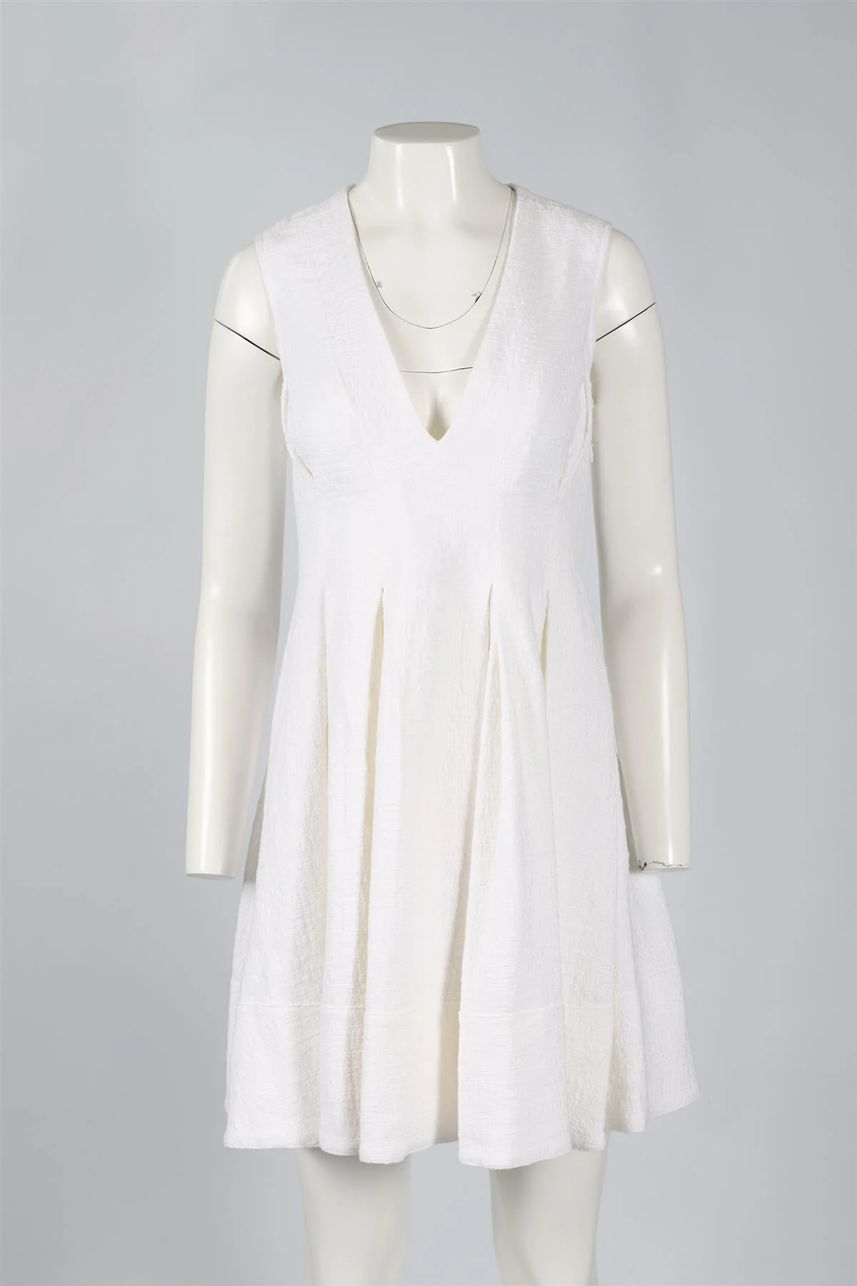 VANESSA BRUNO IVORY COTTON BLEND MINI DRESS SMALL - Image 2