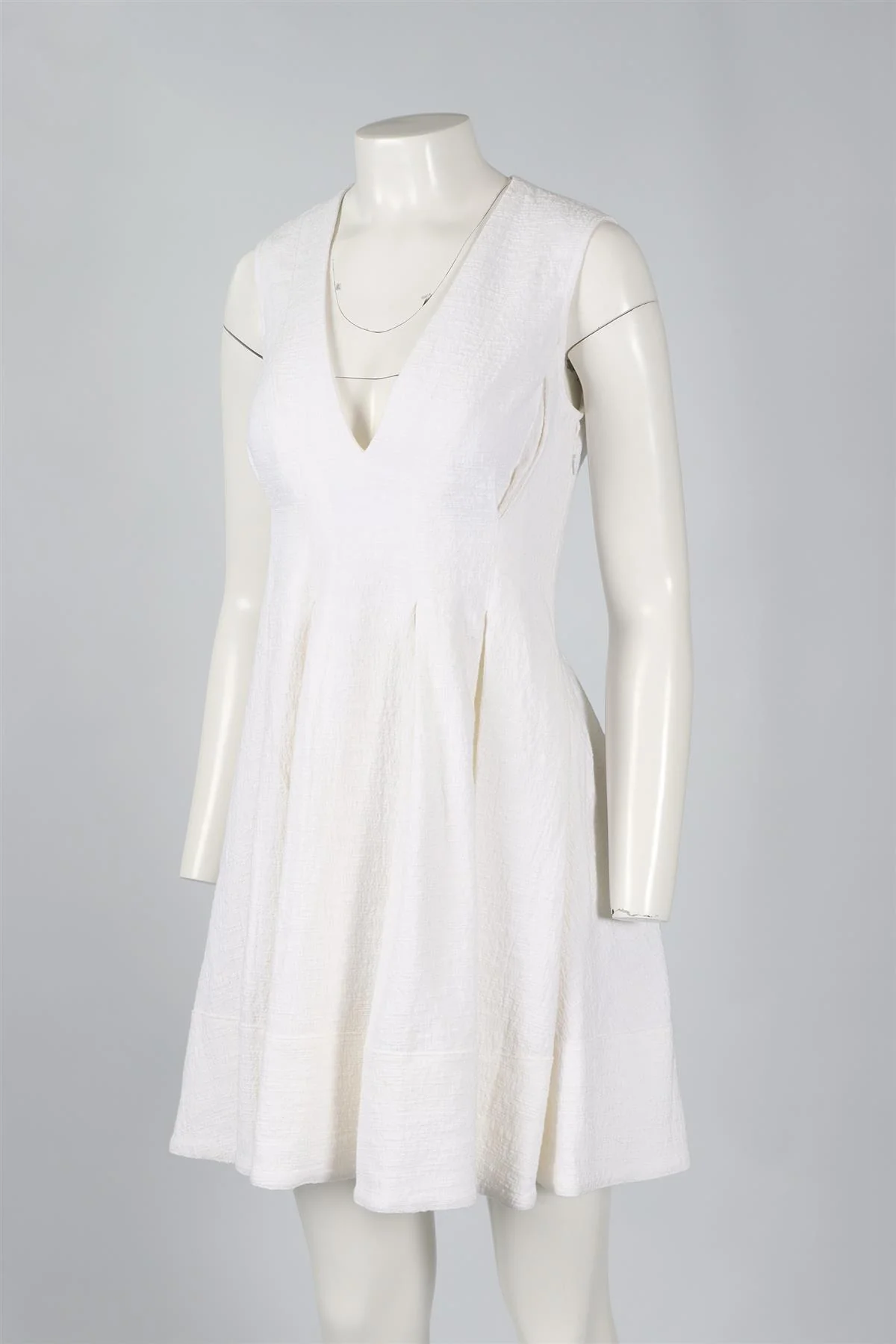 VANESSA BRUNO IVORY COTTON BLEND MINI DRESS SMALL - Image 3