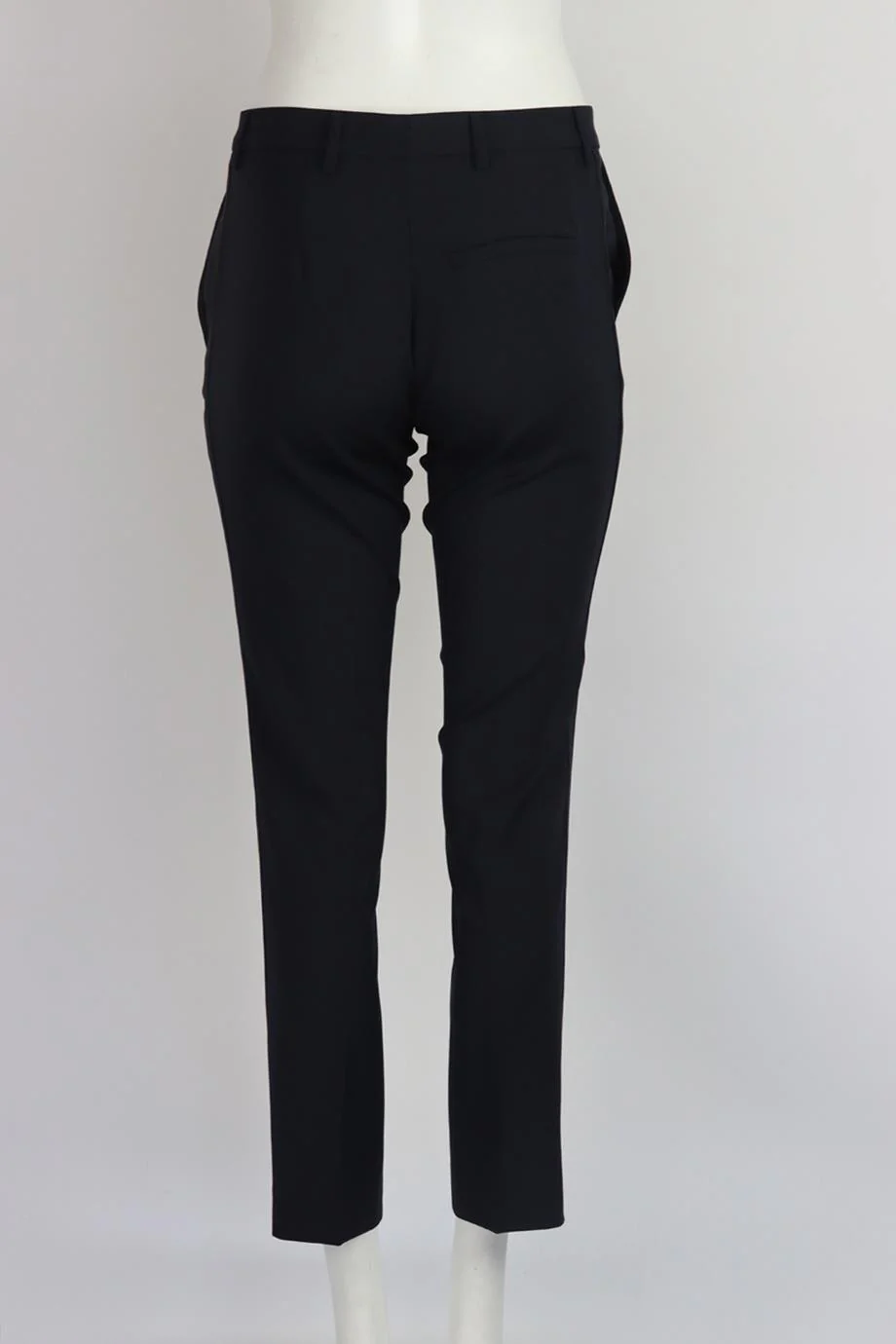 VANESSA BRUNO SATIN TRIMMED WOOL BLEND STRAIGHT LEG PANTS FR 36 UK 8 - Image 4