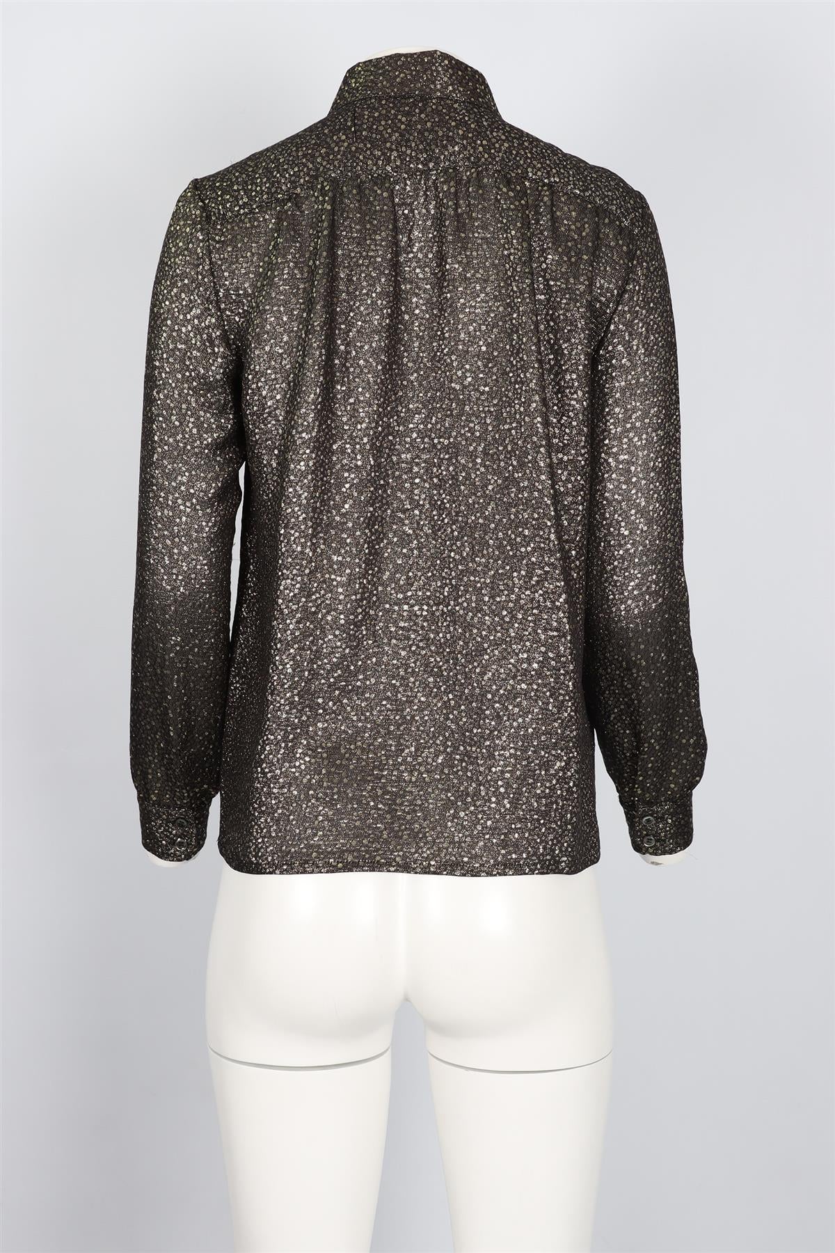 VANESSA SEWARD GOLD SILK BLEND SHIRT FR 36 UK 8 - Image 4