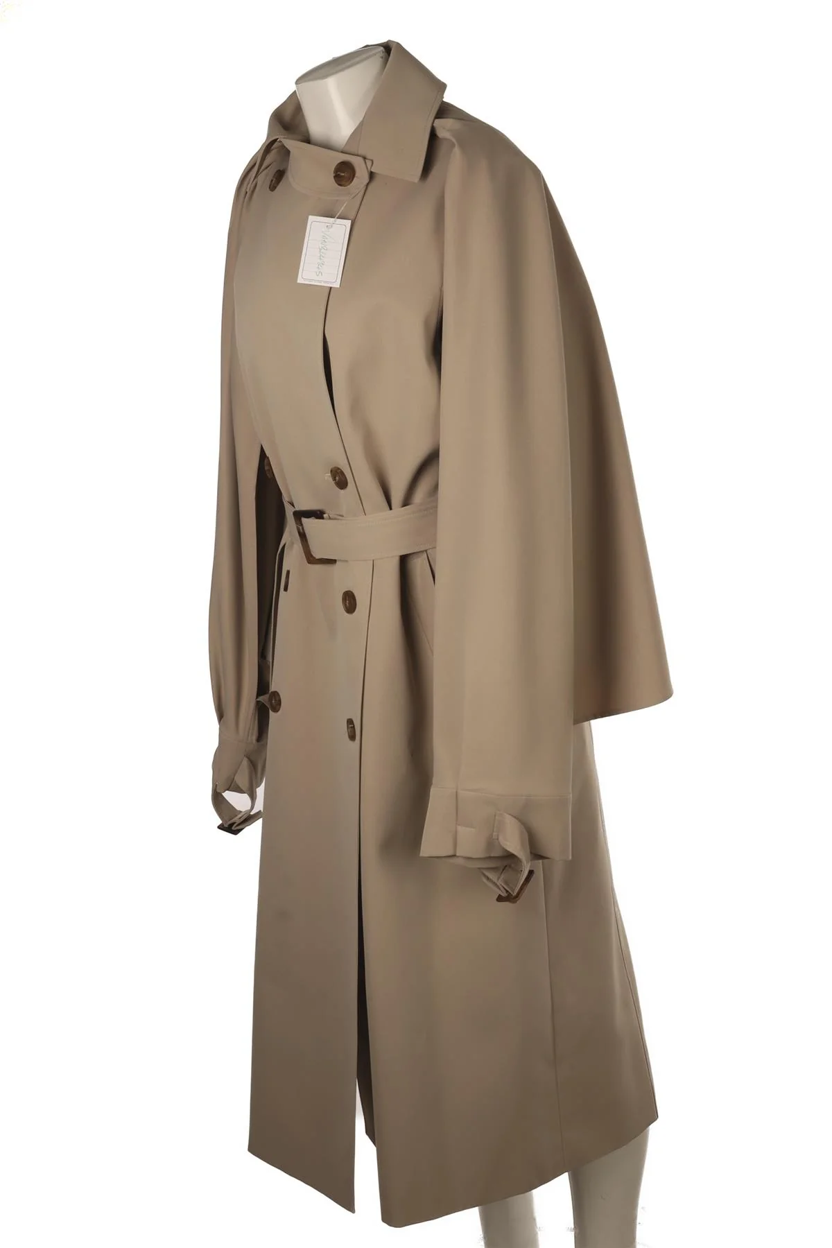 VANNZILL TAUPE TWILL TRENCH COAT ONE SIZE - Image 3