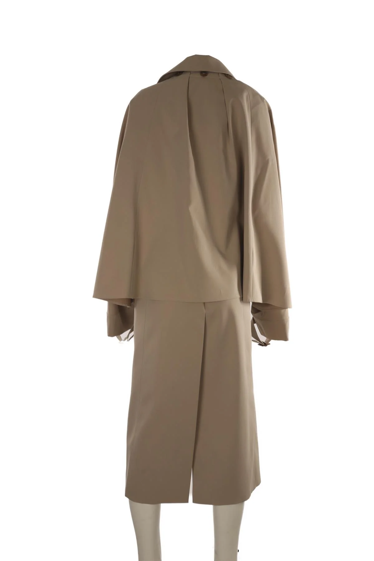 VANNZILL TAUPE TWILL TRENCH COAT ONE SIZE - Image 4