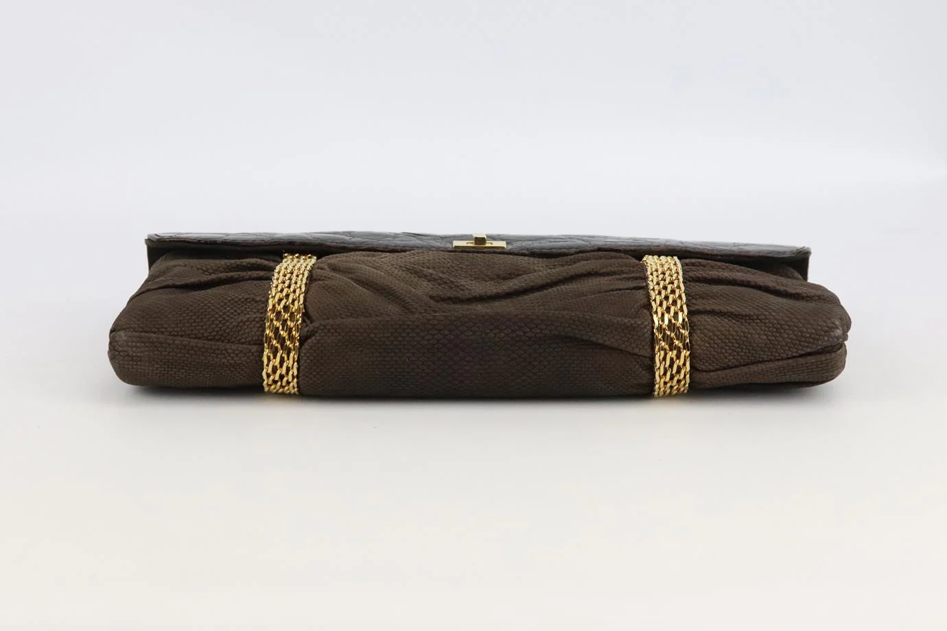VBH CROCODILE AND SNAKE EFFECT SUEDE CLUTCH - Image 5