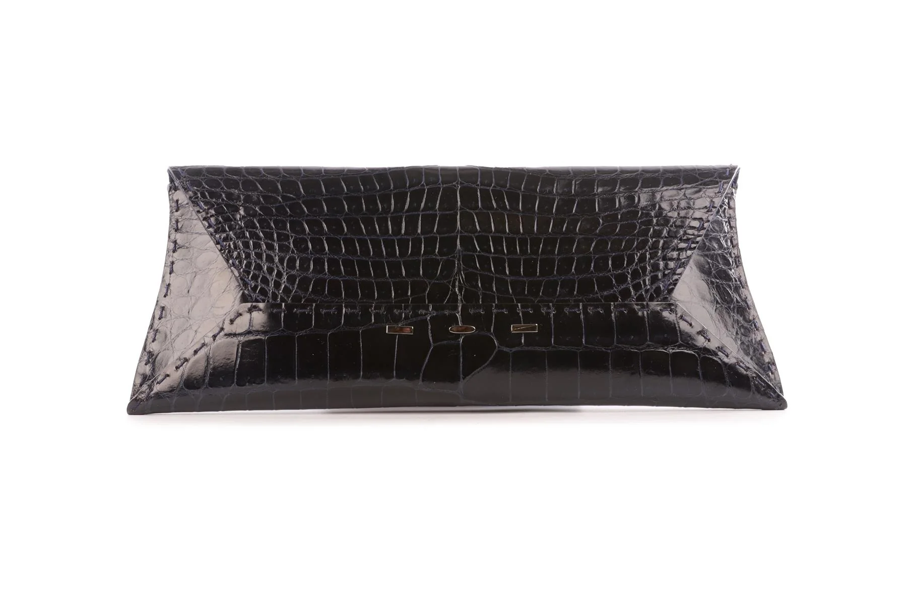 VBH NAVY CROCODILE CLUTCH - Image 2