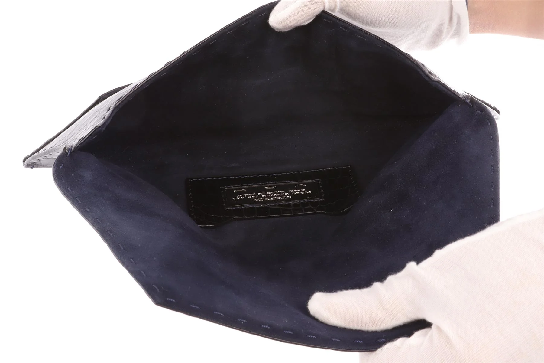 VBH NAVY CROCODILE CLUTCH - Image 9