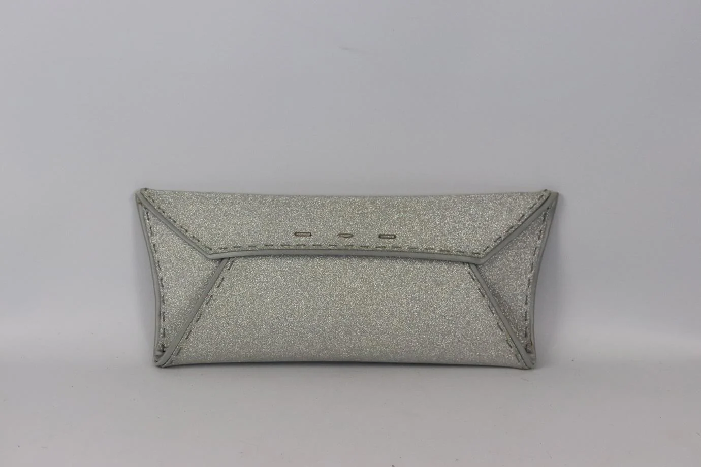 VBH SATIN TRIMMED GLITTERED FAUX LEATHER CLUTCH - Image 2