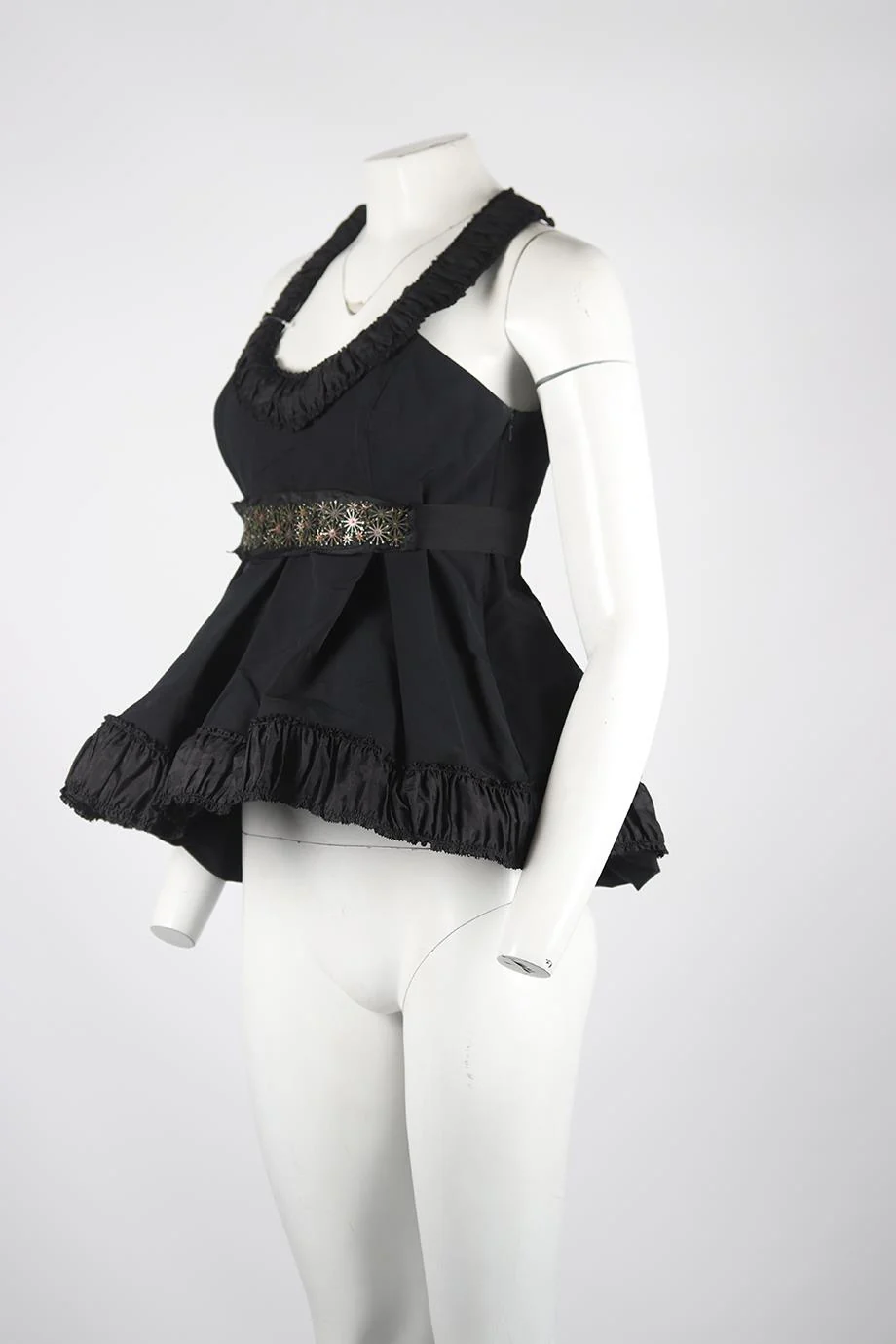 VERA WANG BELTED COTTON BLEND TOP UK 10 - Image 3