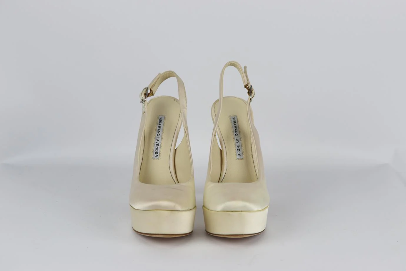 VERA WANG LAVENDER SATIN PLATFORM SLINGBACK PUMPS EU 37 UK 4 US 7 - Image 3