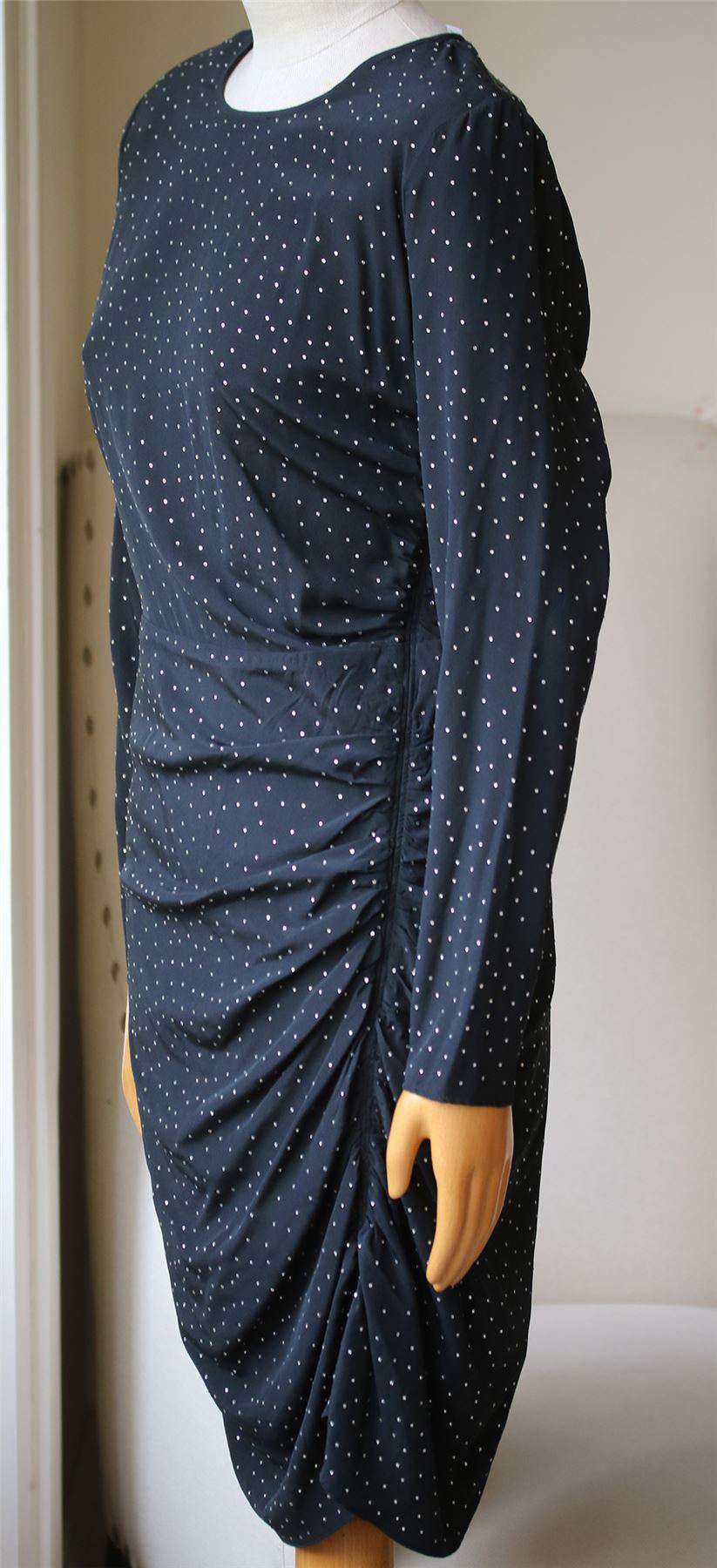 VERONICA BEARD AMARA CRYSTAL EMBELLISHED RUCHED MINI DRESS US 8 UK 12 - Image 2