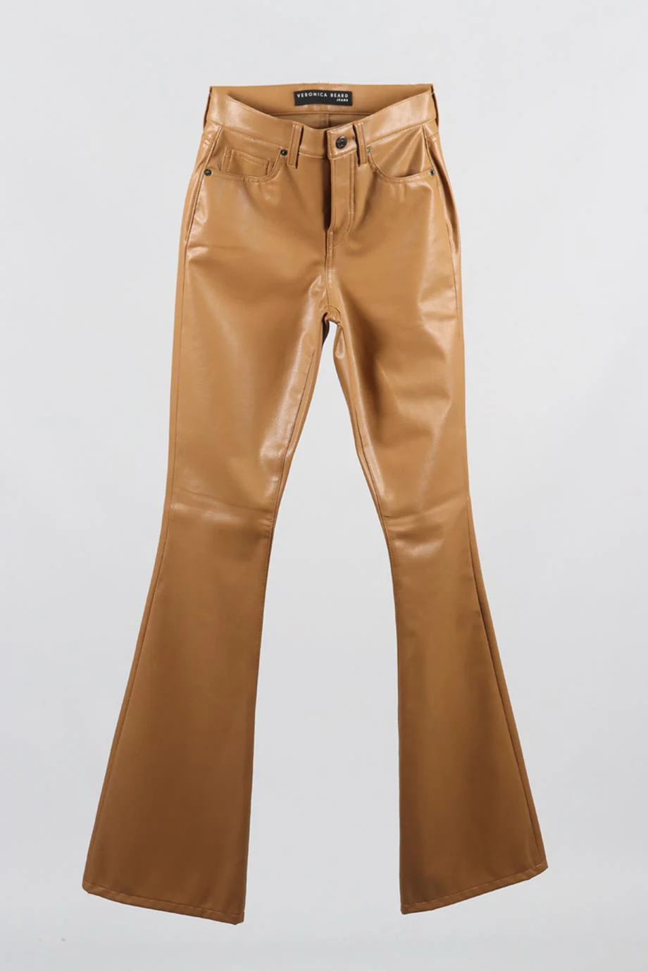VERONICA BEARD FAUX LEATHER FLARED PANTS W24 UK 6 - Image 2