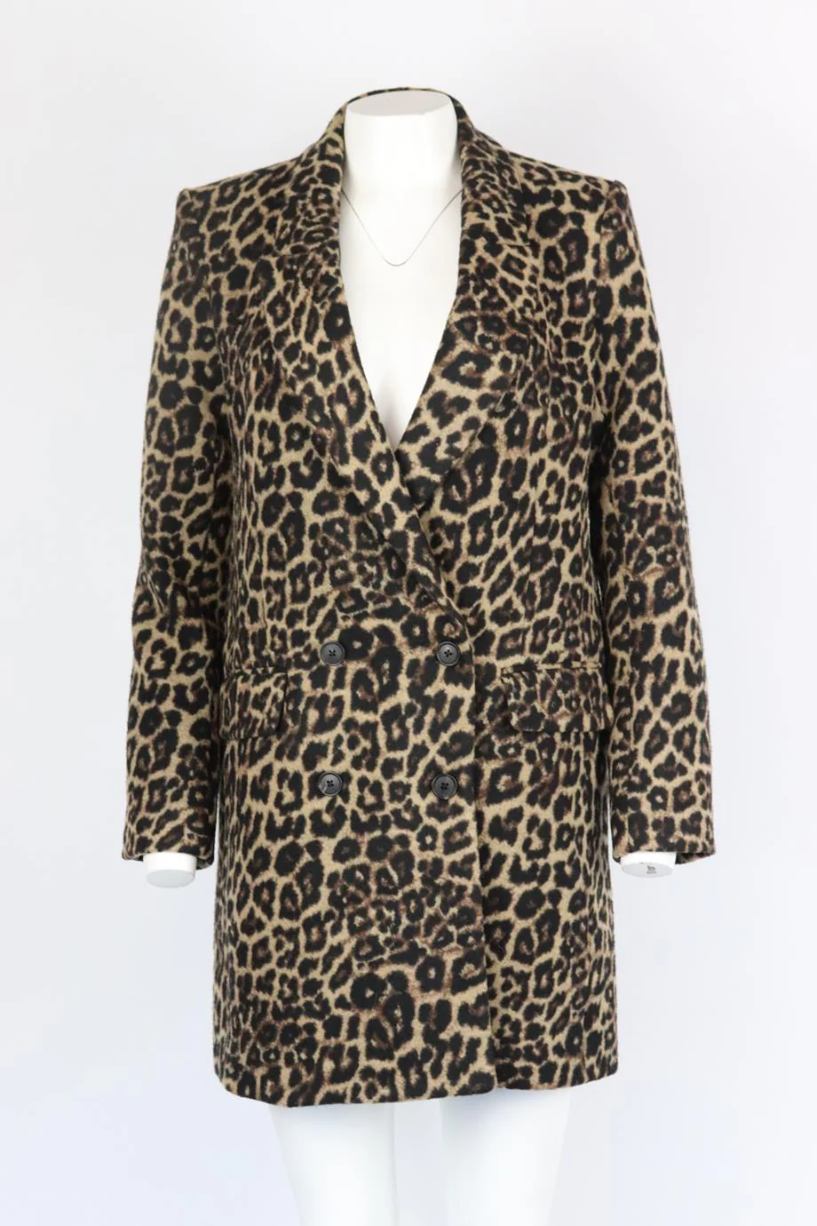 VERONICA BEARD LEOPARD PRINT WOOL BLEND COAT US 6 UK 10 - Image 2