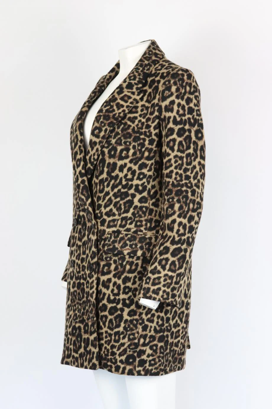 VERONICA BEARD LEOPARD PRINT WOOL BLEND COAT US 6 UK 10 - Image 3