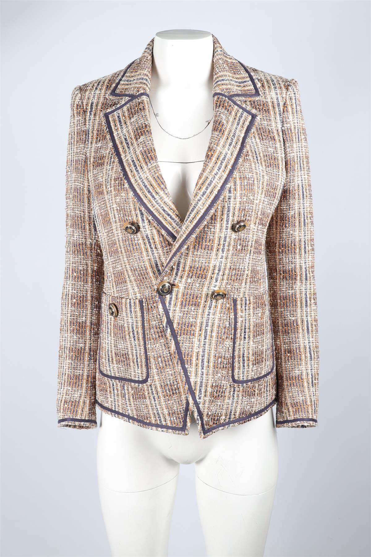VERONICA BEARD MULTI TWEED BLAZER US 6 UK 10 - Image 2