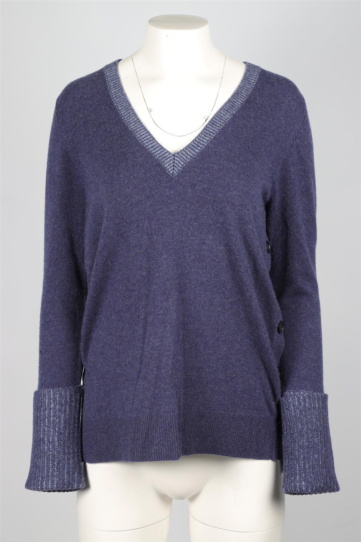 VERONICA BEARD NAVY CASHMERE SWEATER MEDIUM - Image 2