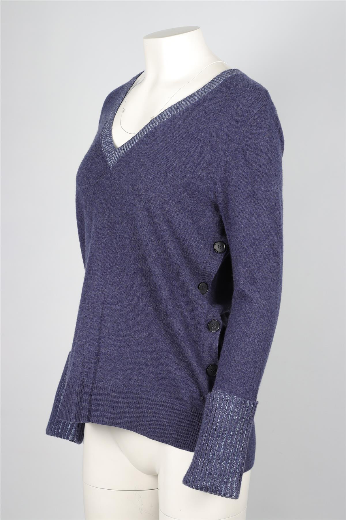 VERONICA BEARD NAVY CASHMERE SWEATER MEDIUM - Image 3