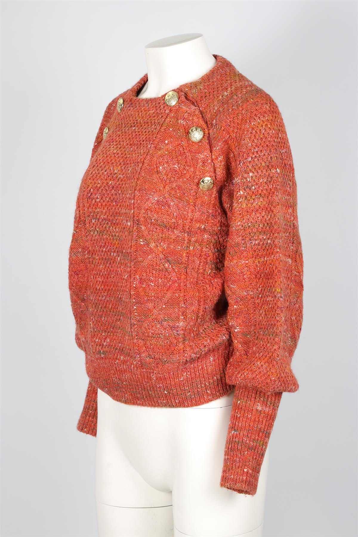 VERONICA BEARD ORANGE WOOL SWEATER MEDIUM - Image 3