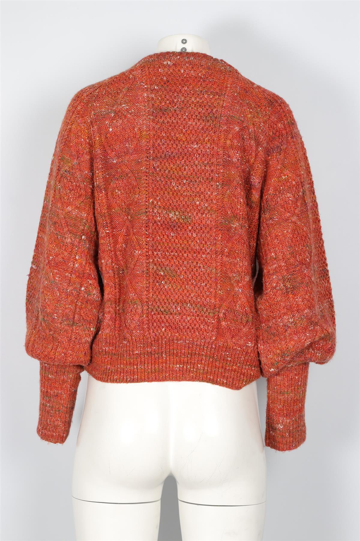 VERONICA BEARD ORANGE WOOL SWEATER MEDIUM - Image 4