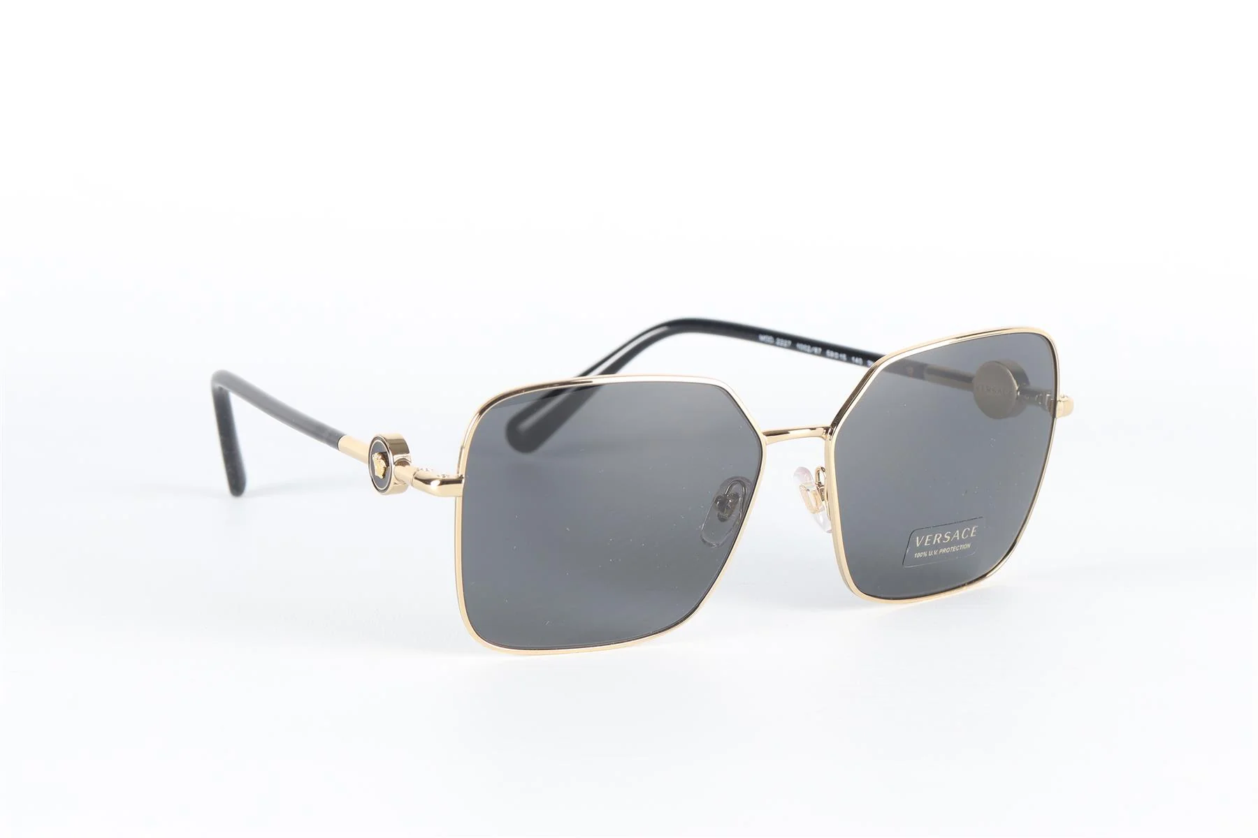 VERSACE BLACK HEXAGON FRAME METAL SUNGLASSES - Image 2