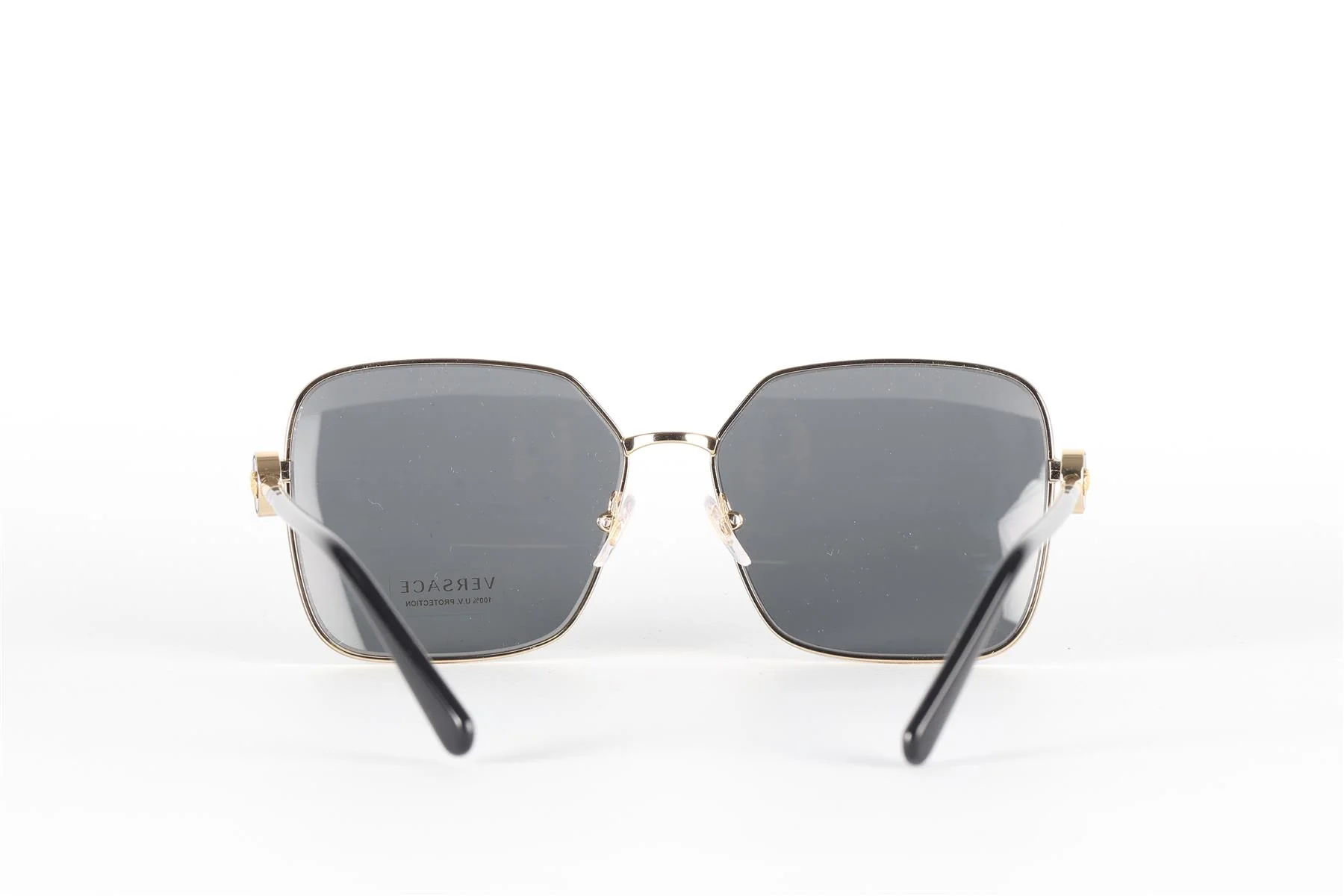 VERSACE BLACK HEXAGON FRAME METAL SUNGLASSES - Image 4