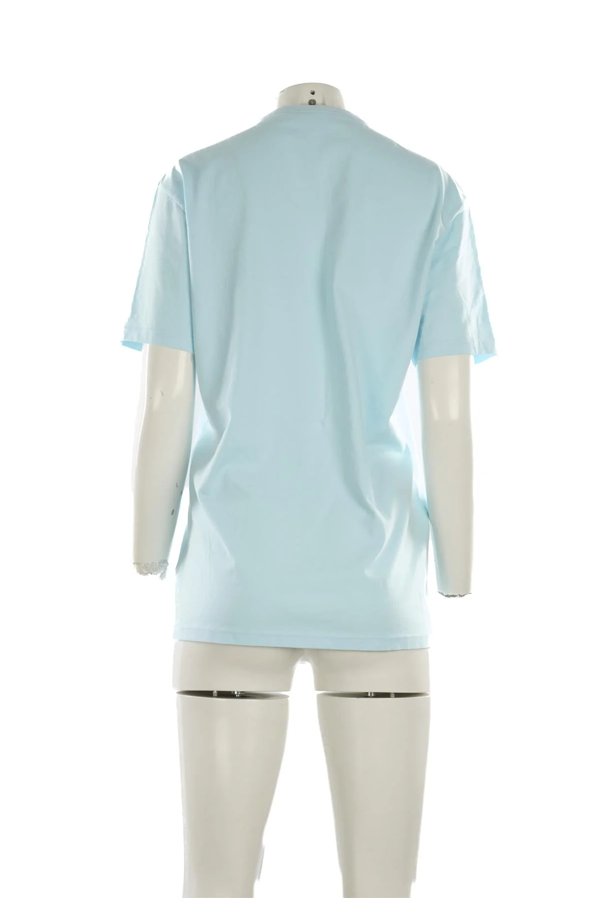 VERSACE BLUE COTTON T-SHIRT IT 40 UK 8 - Image 4