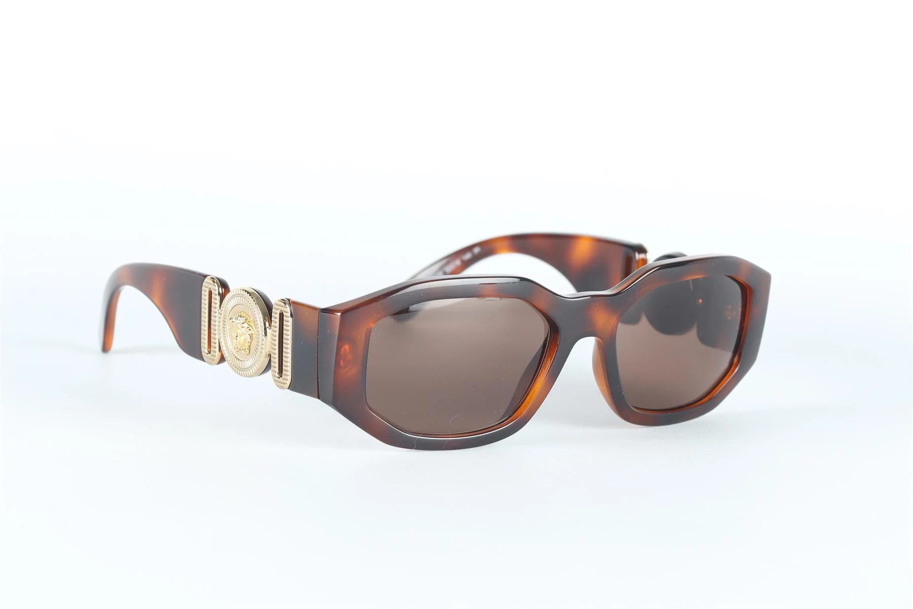 VERSACE BROWN HEXAGON FRAME ACETATE SUNGLASSES - Image 2
