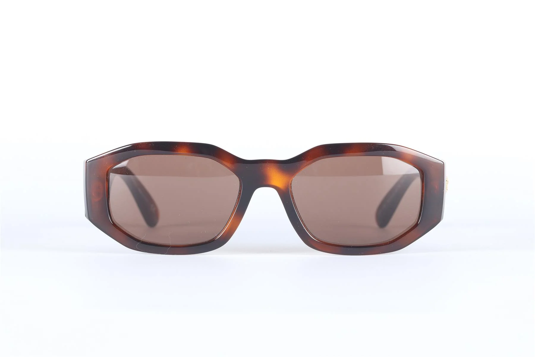 VERSACE BROWN HEXAGON FRAME ACETATE SUNGLASSES - Image 3