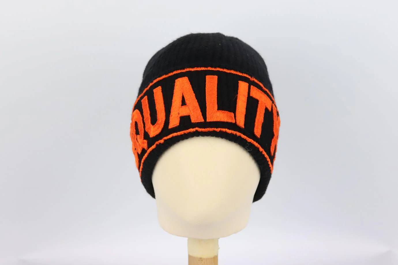 VERSACE EMBROIDERED RIBBED WOOL BEANIE ONE SIZE - Image 3