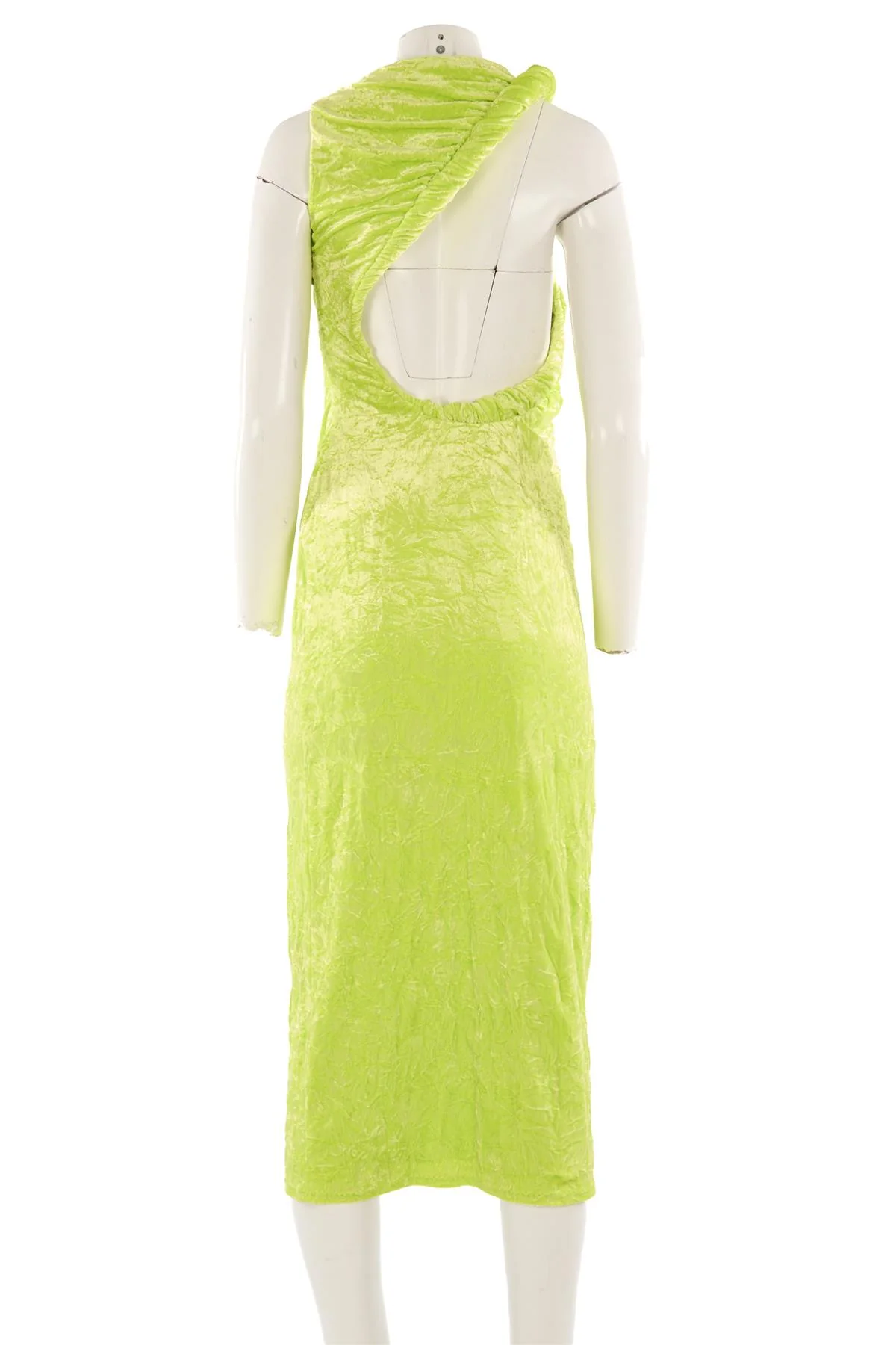 VERSACE GREEN VELVET MIDI DRESS IT 42 UK 10 - Image 4