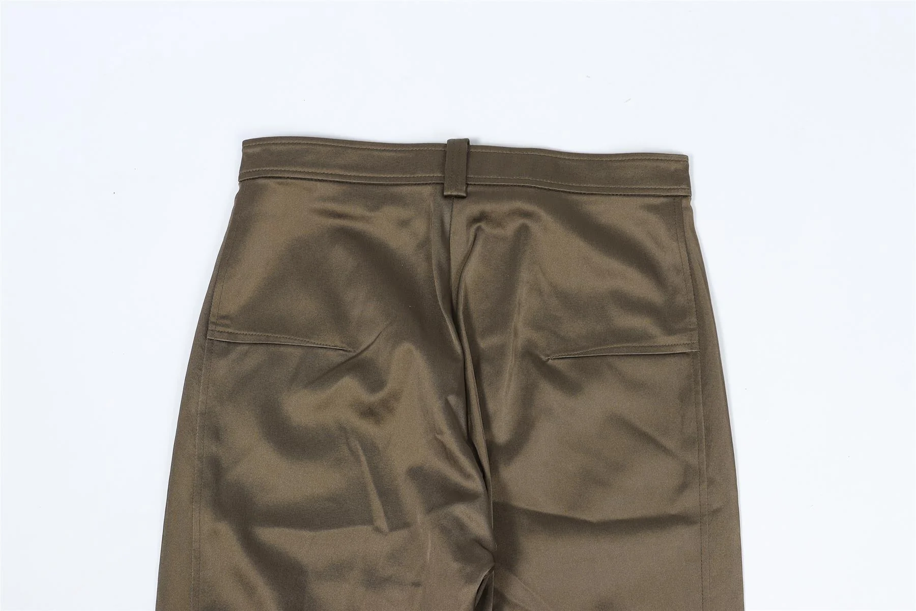 VERSACE GREEN VINTAGE SATIN SKINNY PANTS IT 38 UK 6 - Image 5