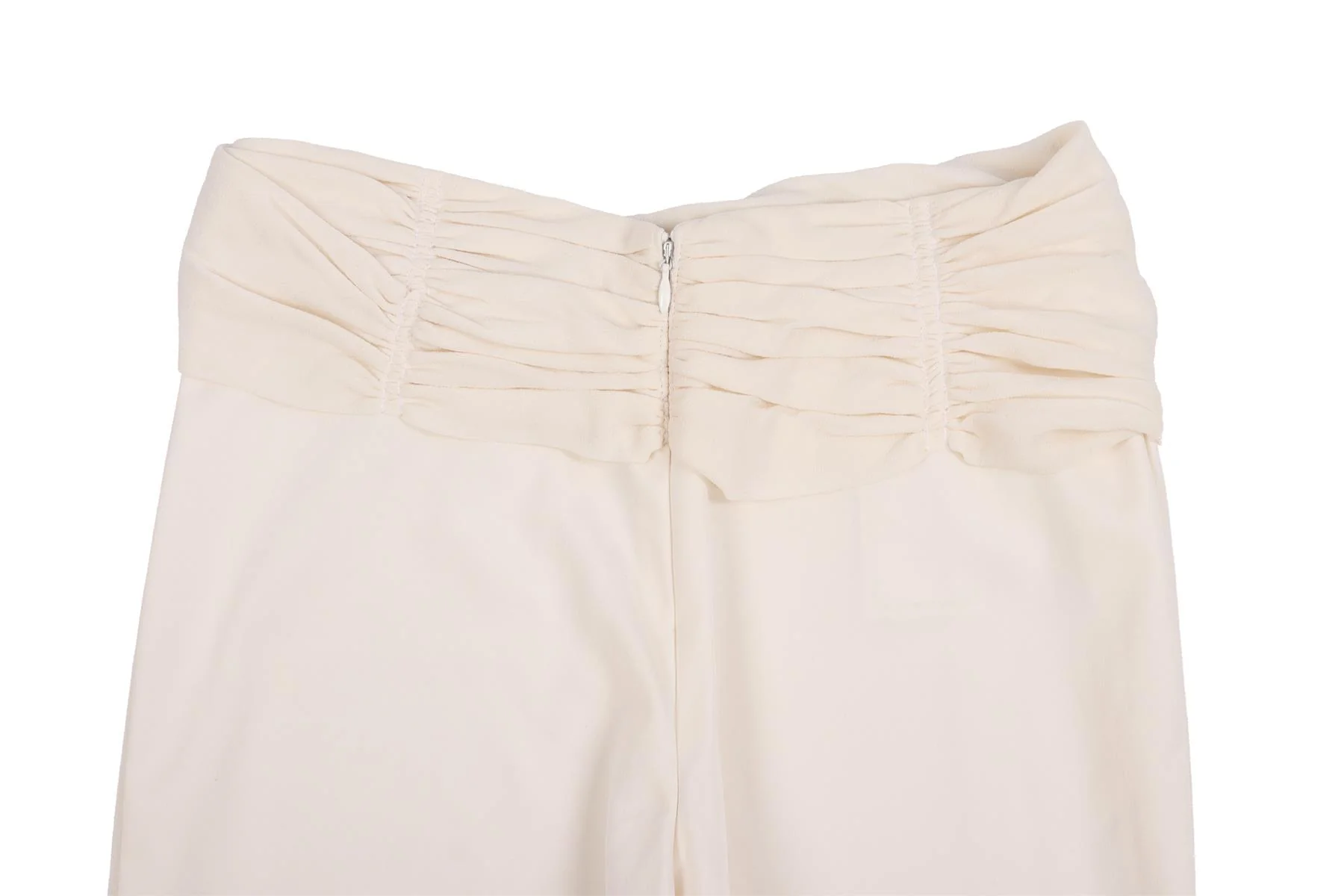 VERSACE IVORY VINTAGE SILK STRAIGHT LEG PANTS IT 38 UK 6 - Image 4