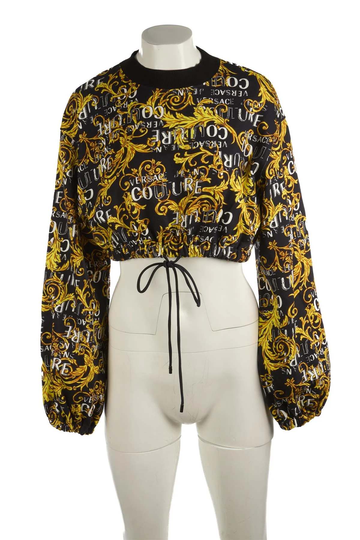 VERSACE JEANS COUTURE BLACK COTTON SWEATSHIRT MEDIUM - Image 2