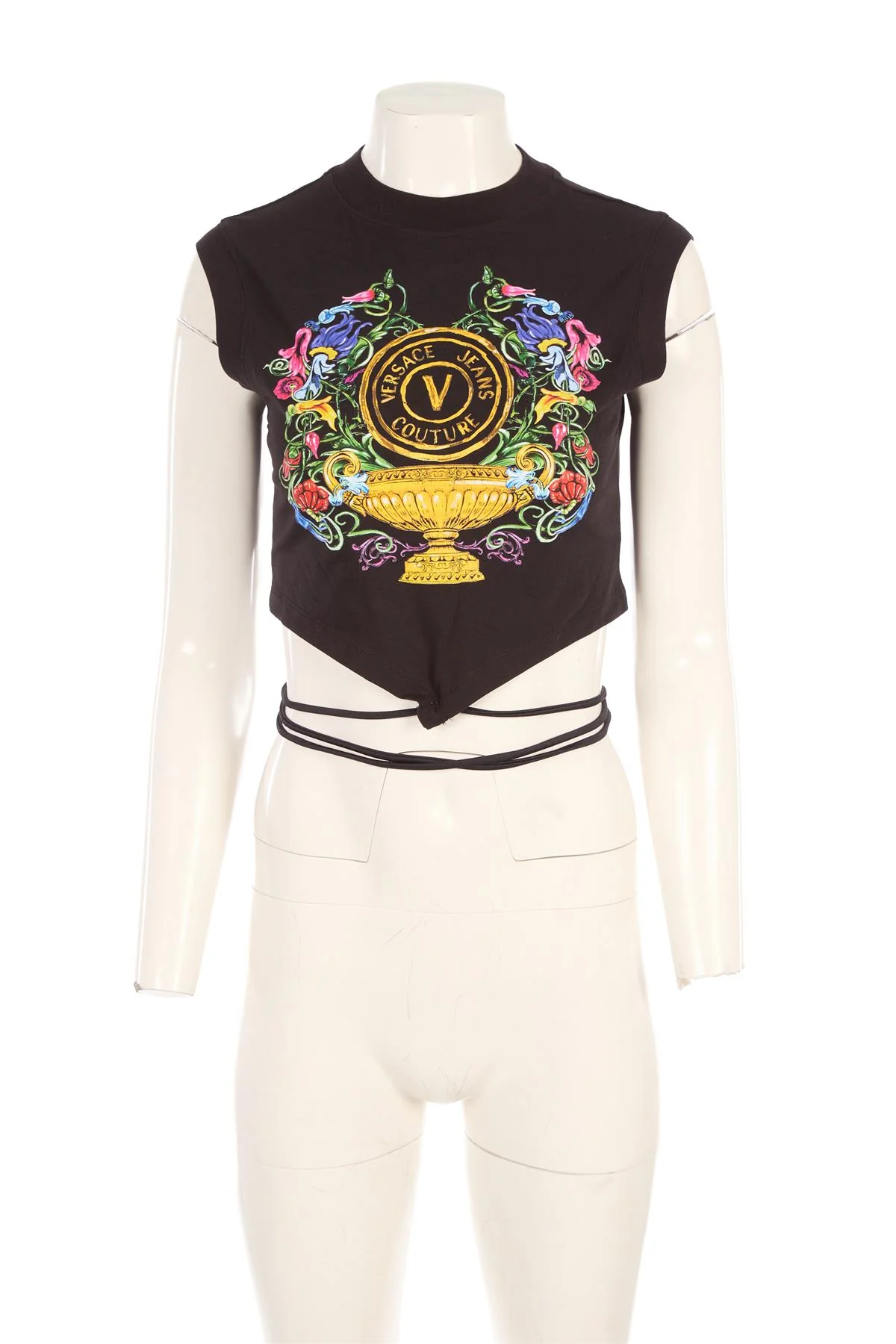 VERSACE JEANS COUTURE BLACK COTTON TOP LARGE - Image 2