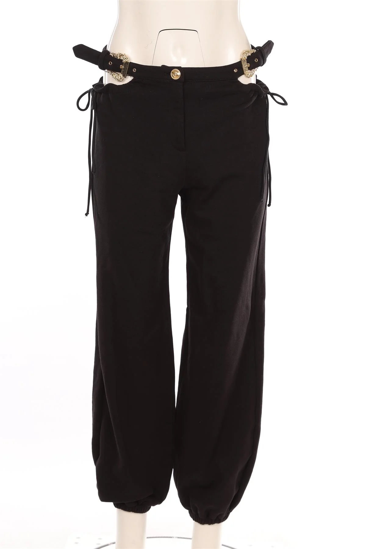 VERSACE JEANS COUTURE BLACK COTTON TRACK PANTS MEDIUM - Image 2